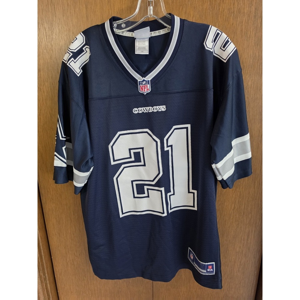 Nike Dallas Cowboys Ezekiel Elliott #21 NFL Throwback Jersey L Navy Football